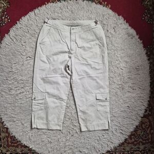 Womens Woolrich Pants Cotton Size 12 Stone Tan Beige Utility Spring Summer ✨️💫